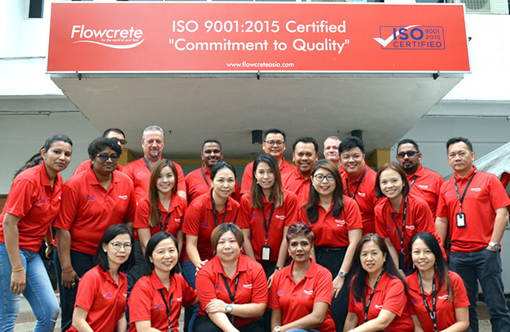 Flowcrete Asia Awarded ISO 9001:2015 Quality Management Certification
