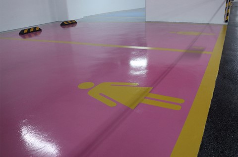 Colourful Car Park Coating Brightens Up Office Building
