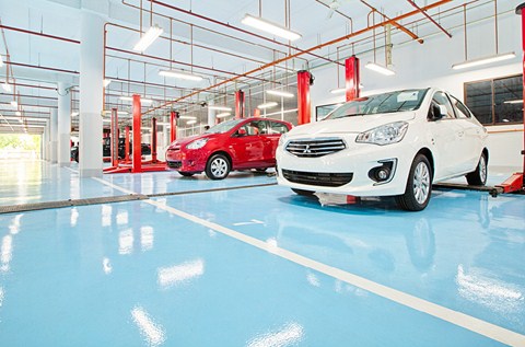 Flowcrete Reinvigorates Kah Motor’s Mitsubishi Service Centre